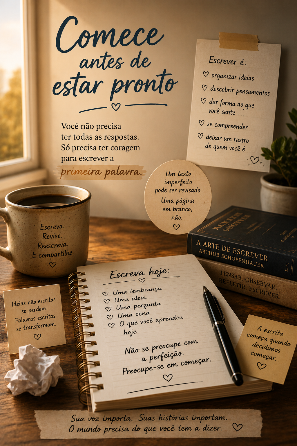 Comece, não espere ficar pronto. Comece!